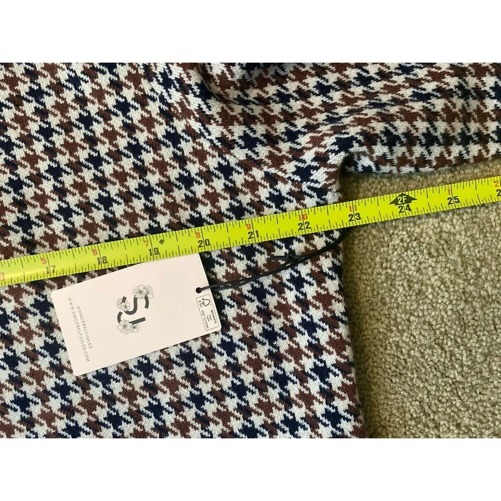 Sincerely Jules Viscose Houndstooth Blazer Black Brown Classic Staple Size XL